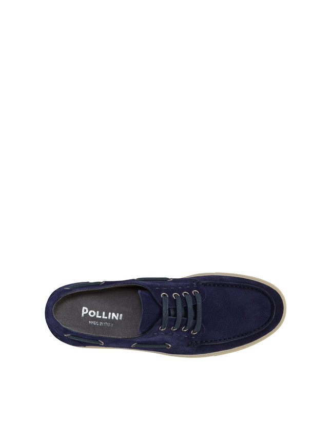 Pollini Scarpa Da Barca In Crosta Holiday Blu Sconto