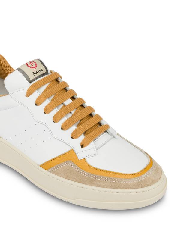 Pollini Sneakers In Vitello E Crosta Bourton Bianco/beige/senape/senape Online