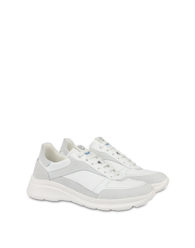 Pollini Sneakers In Nylon E Pelle Sfera Bianco/bianco/bianco/bianco/bianco/bianco Bestseller