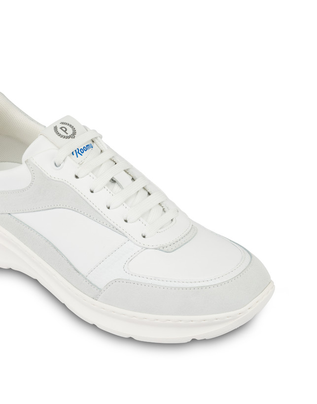 Pollini Sneakers In Nylon E Pelle Sfera Bianco/bianco/bianco/bianco/bianco/bianco Bestseller