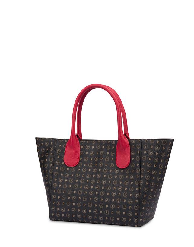 Pollini Tote Bag Medium Heritage Flowers Nero/rosso Vendita Economica