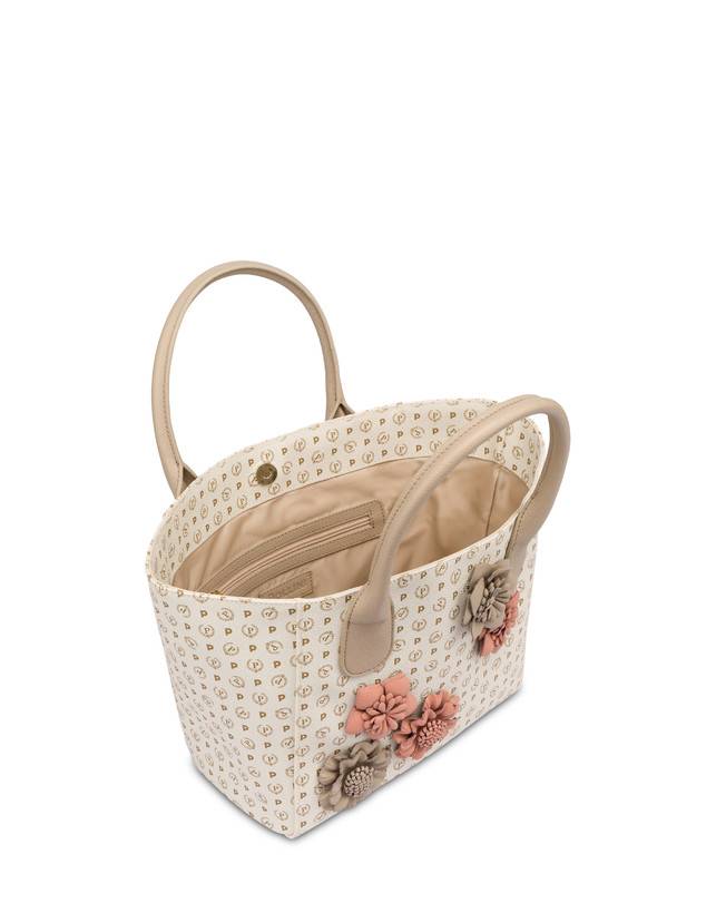 Pollini Tote Bag Medium Heritage Flowers Avorio/ghiaccio I Più Venduti