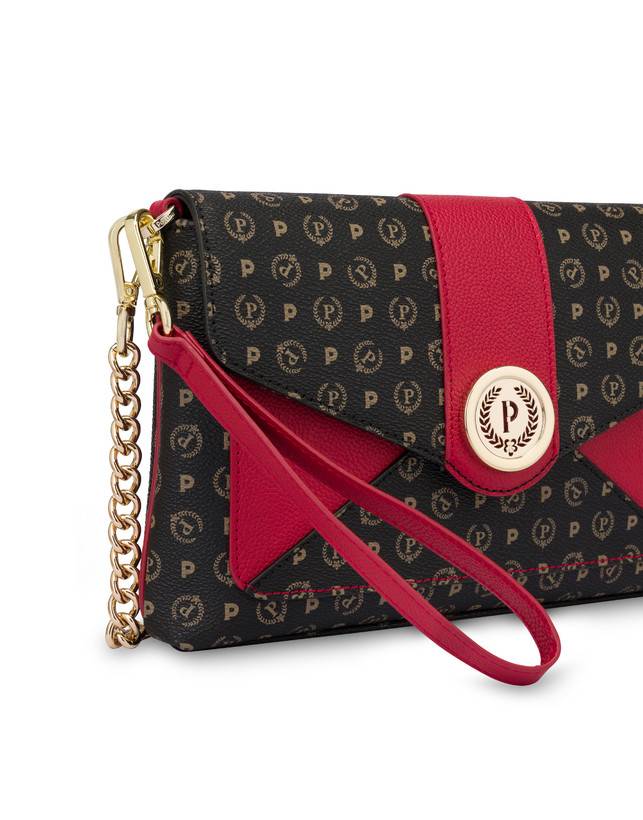 Pollini Borsa A Spalla Heritage Logo Classic Nero/lacca Vendite Flash