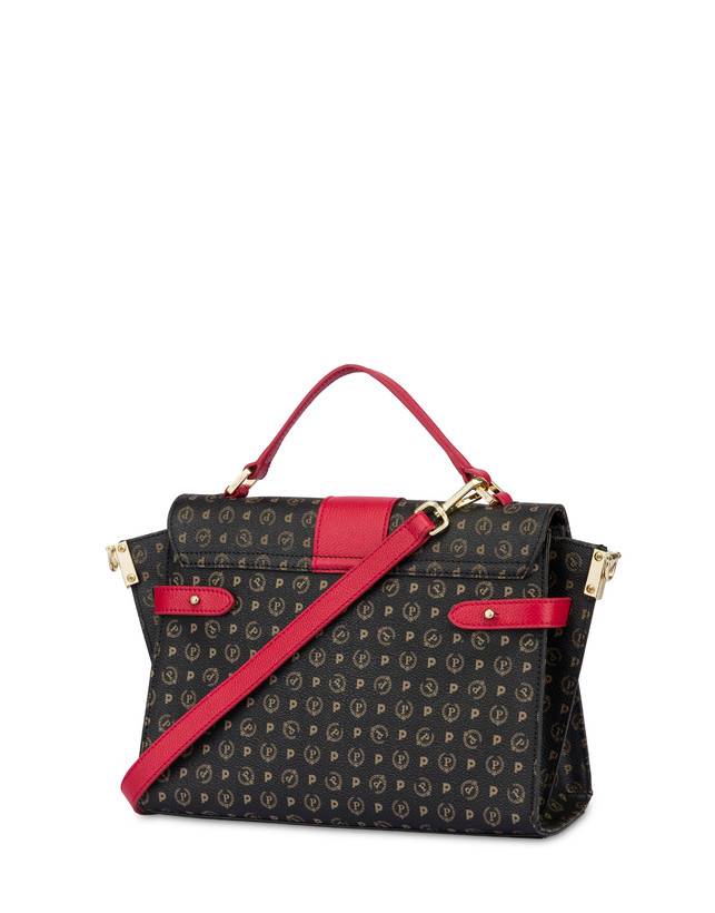 Pollini Borsa A Mano Strutturata Heritage Logo Classic Nero/lacca In Saldo