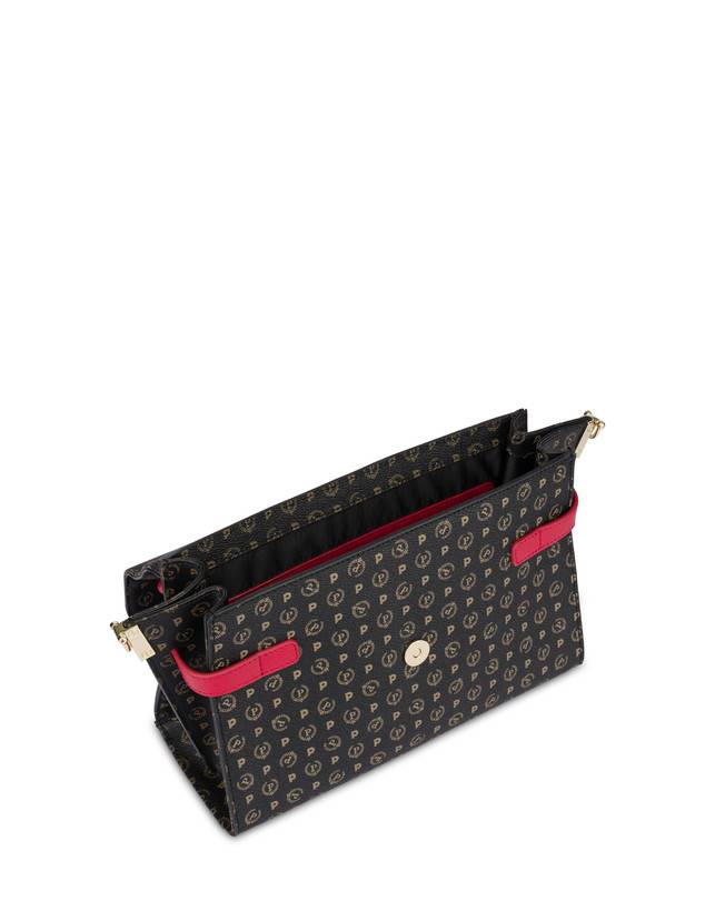 Pollini Borsa A Mano Strutturata Heritage Logo Classic Nero/lacca In Saldo