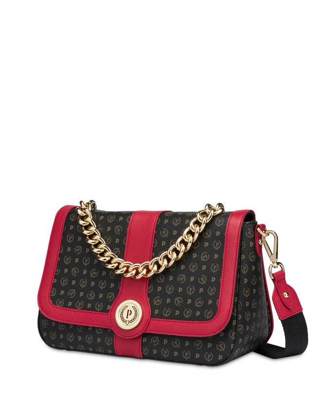 Pollini Borsa A Spalla Heritage Logo Classic Nero/lacca Moda