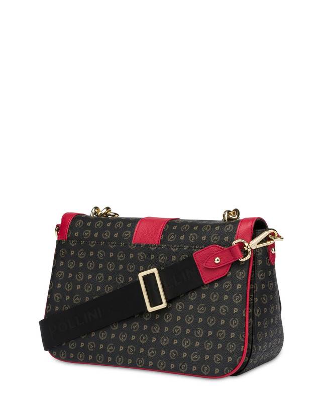 Pollini Borsa A Spalla Heritage Logo Classic Nero/lacca Moda