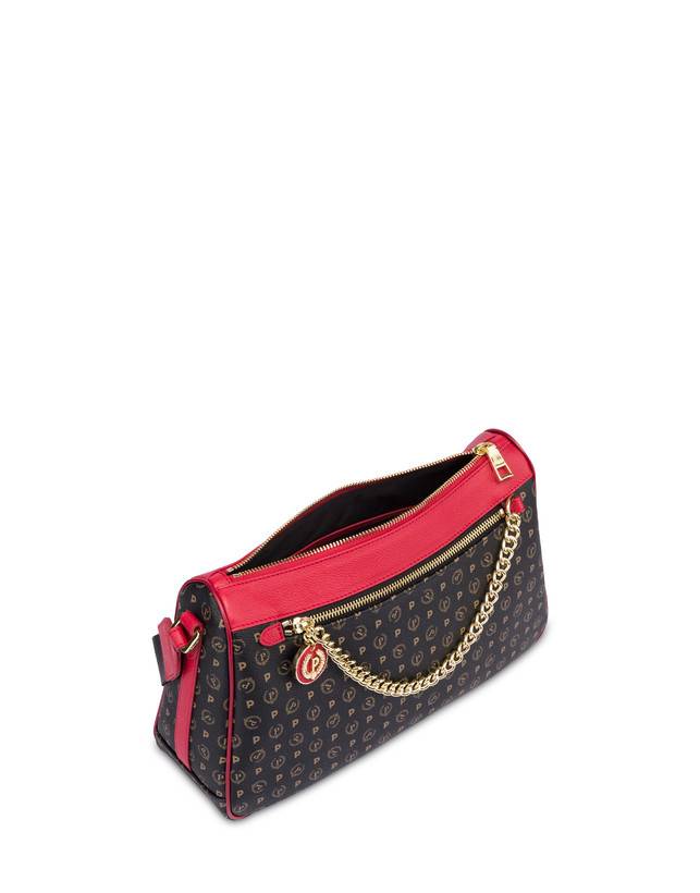 Pollini Borsa A Tracolla In Pvc Heritage Logo Classic Nero/lacca 2025
