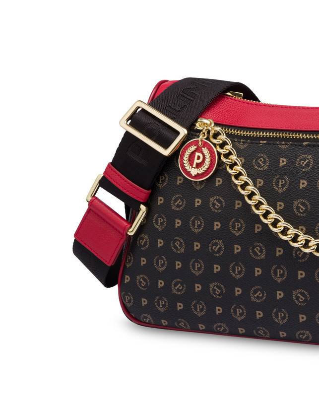 Pollini Borsa A Tracolla In Pvc Heritage Logo Classic Nero/lacca 2025