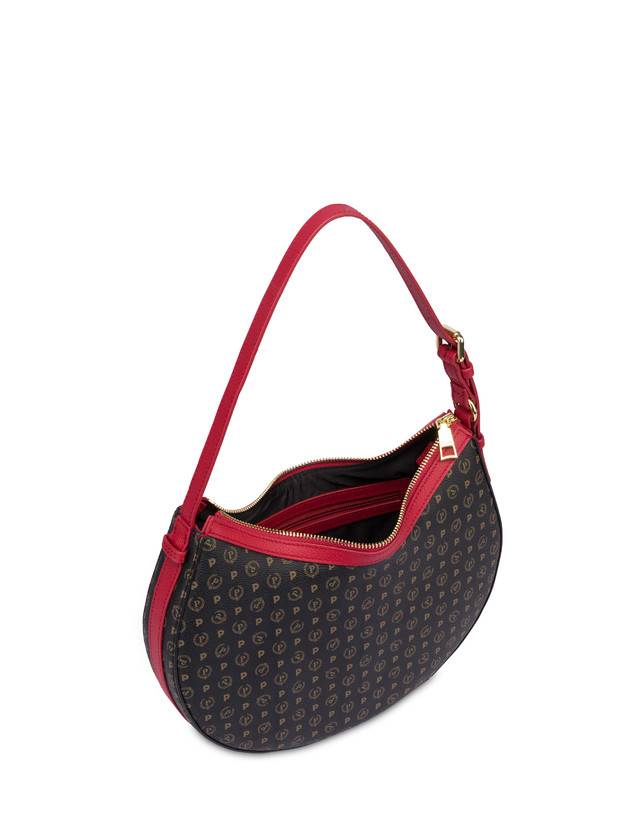 Pollini Hobo Bag In Pvc Heritage Logo Classic Nero/lacca Acquista Ora