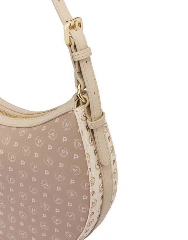 Pollini Hobo Bag In Pvc Heritage Soft Touch Avorio/beige/ghiaccio Consegna Veloce