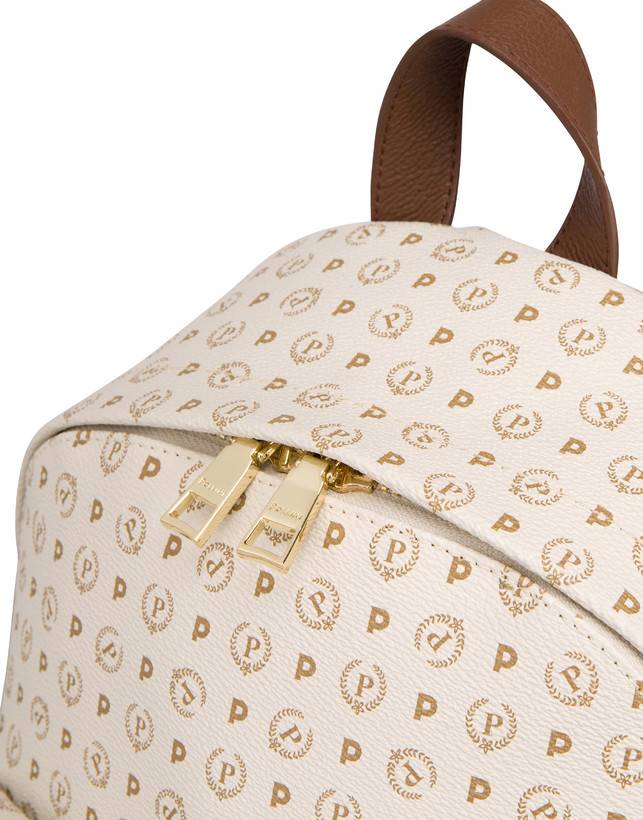 Pollini Zaino Heritage Logo Classic Avorio/marrone Online