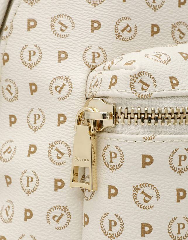 Pollini Zaino Heritage Logo Classic Avorio/lacca Outlet