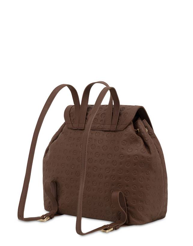 Pollini Zaino Heritage Logo Embossed Marrone Vendite Flash