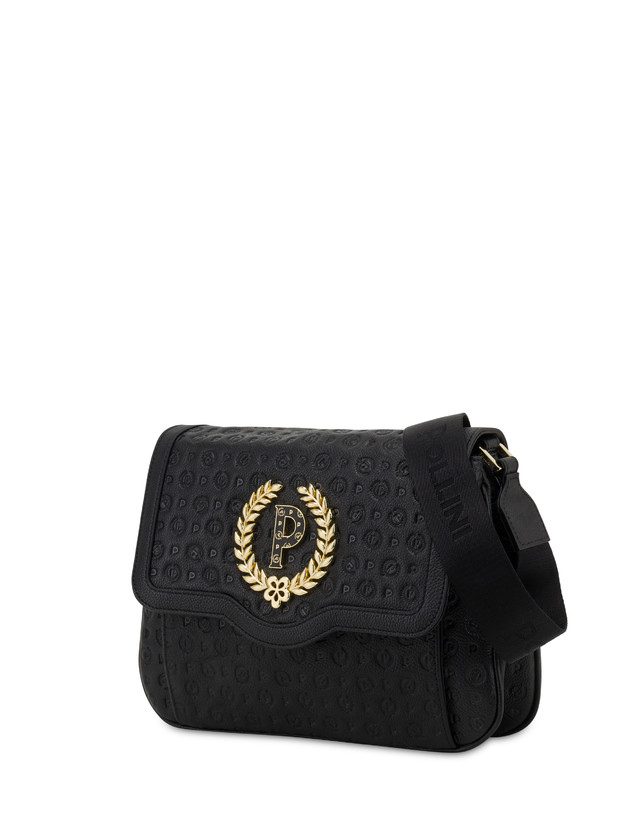 Pollini Borsa A Tracolla Heritage Logo Embossed Nero Negozio
