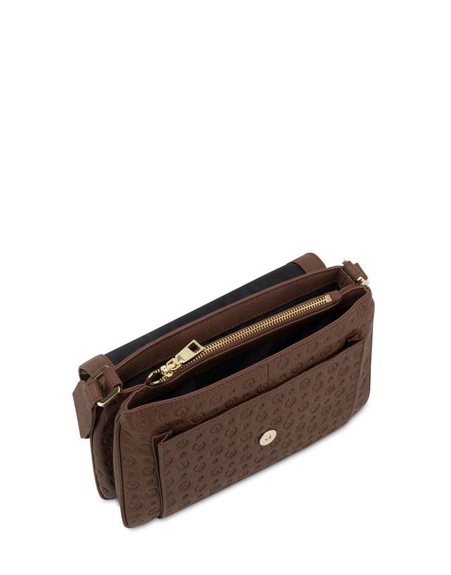 Pollini Borsa A Tracolla Heritage Logo Embossed Marrone In Saldo