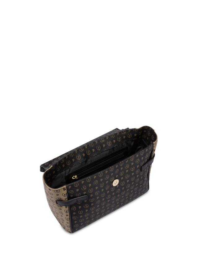 Pollini Borsa A Tracolla Bicolore Heritage Soft Touch Nero/taupe/nero Consegna Veloce