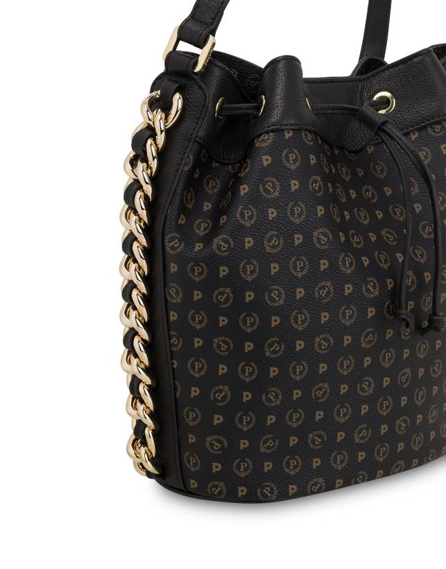 Pollini Borsa A Secchiello Heritage Logo Classic Nero/nero In Linea