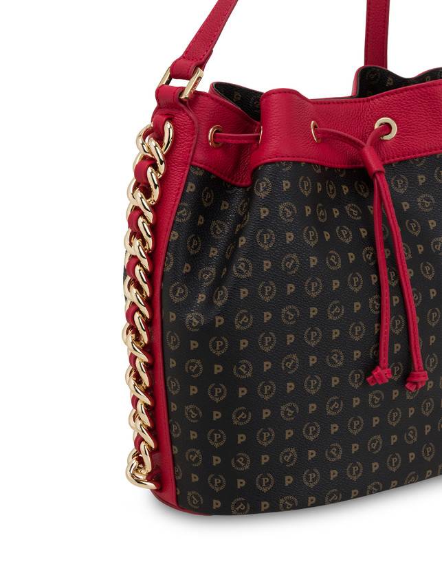 Pollini Borsa A Secchiello Heritage Logo Classic Nero/lacca Nuovo