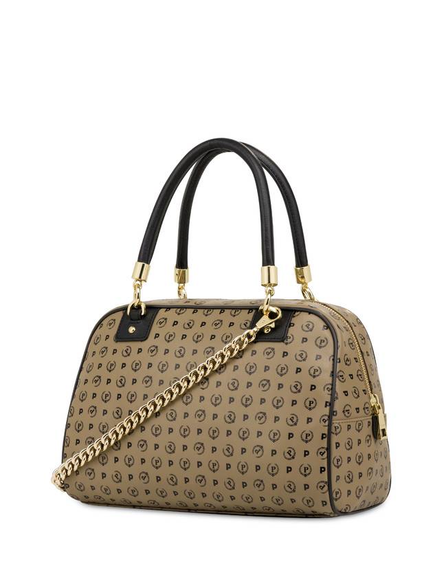 Pollini Borsa Doppio Manico Heritage Soft Touch Taupe/nero Negozi Online