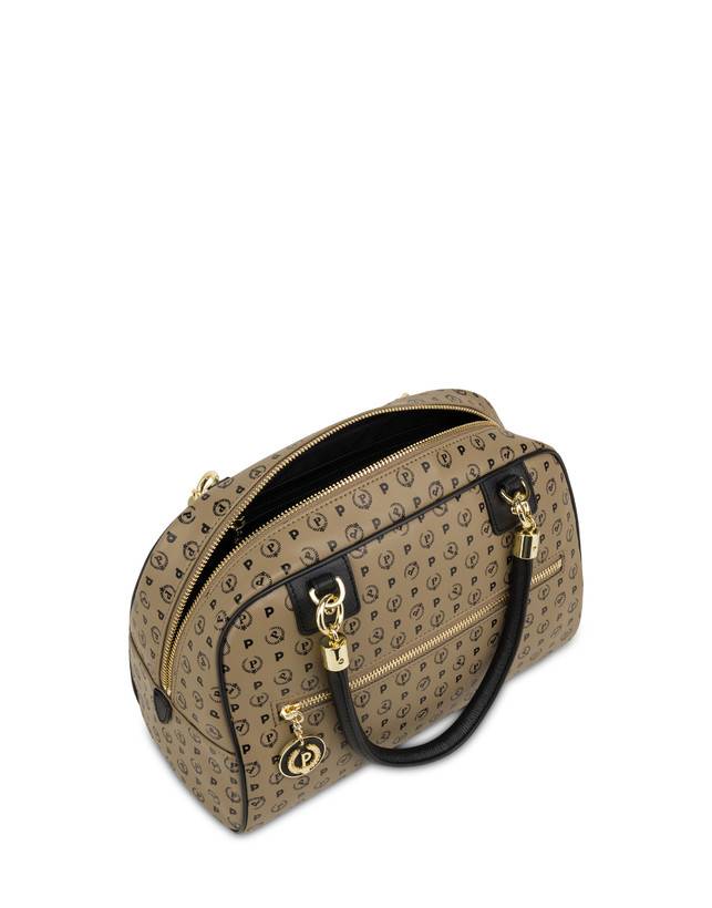 Pollini Borsa Doppio Manico Heritage Soft Touch Taupe/nero Negozi Online