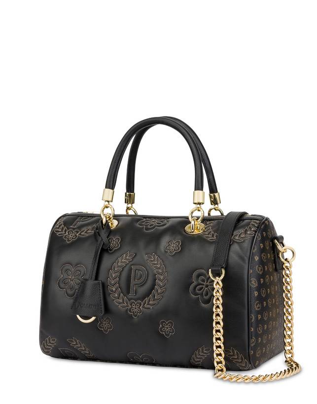 Pollini Borsa Bauletto Puffy Heritage Nero/nero/nero Consegna Veloce