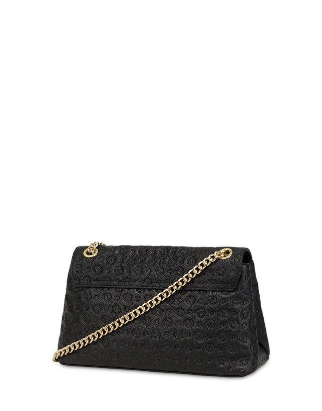 Pollini Borsa A Spalla In Vitello Heritage Logo Embossed Nero Fino Al -60%