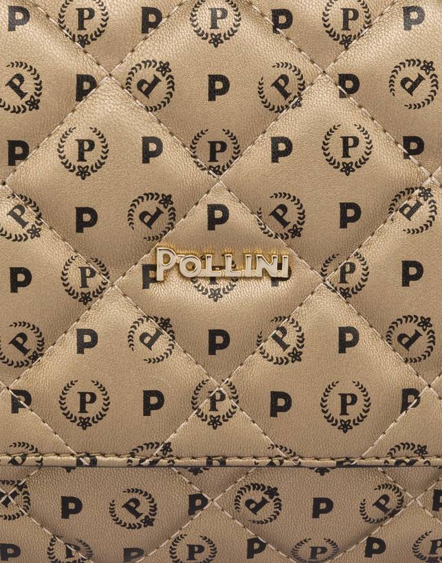 Pollini Borsa A Spalla Heritage Matelassé Oro/nero Shopping Online