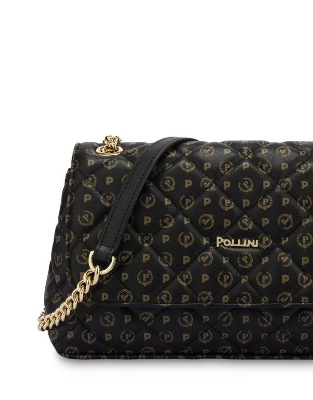 Pollini Borsa A Spalla Heritage Matelassé Nero/nero Affare Del Giorno