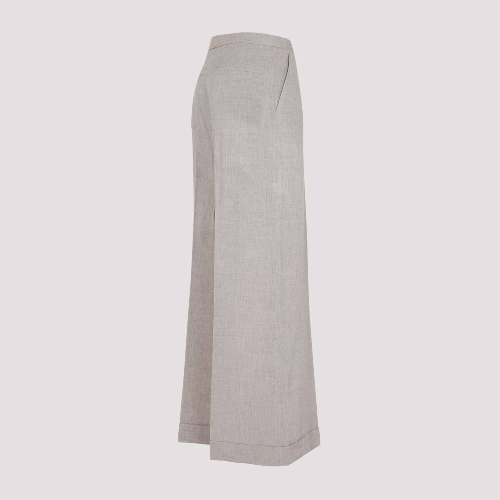TOTEME  Pantaloni Larghi Marrone Chiaro TOTEME - Viscosa & Cashmere Vendite Flash