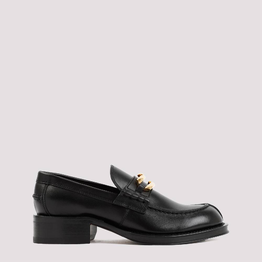 LANVIN  Mocassini LANVIN Neri in Pelle con Dettagli Dorati Promozione