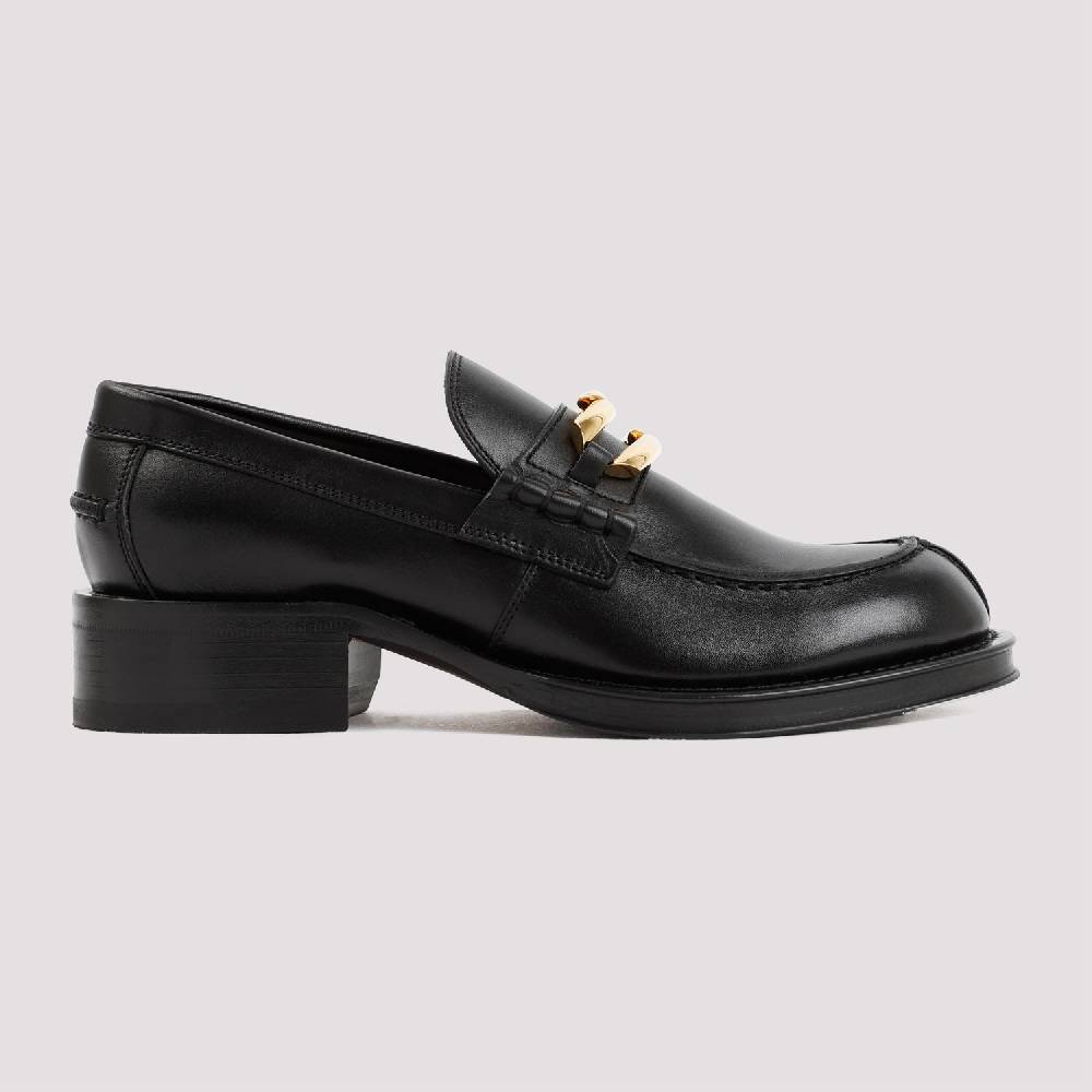 LANVIN  Mocassini LANVIN Neri in Pelle con Dettagli Dorati Promozione