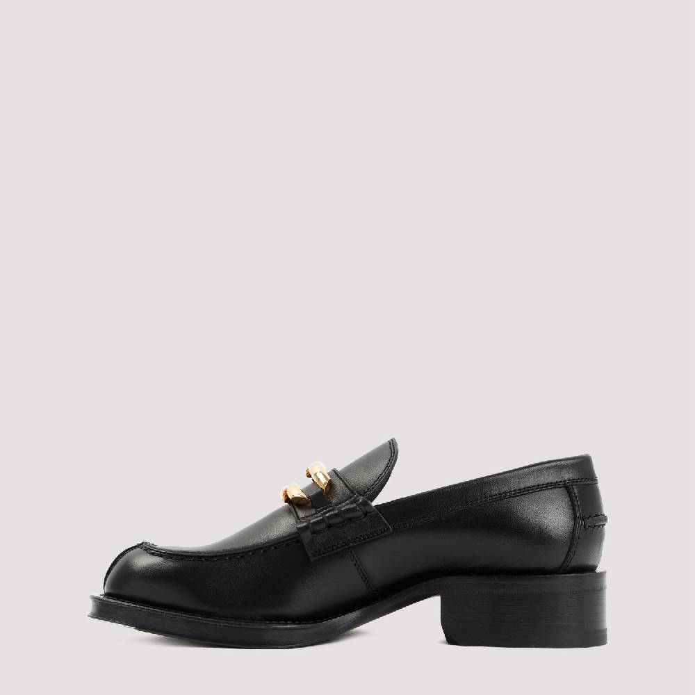 LANVIN  Mocassini LANVIN Neri in Pelle con Dettagli Dorati Promozione
