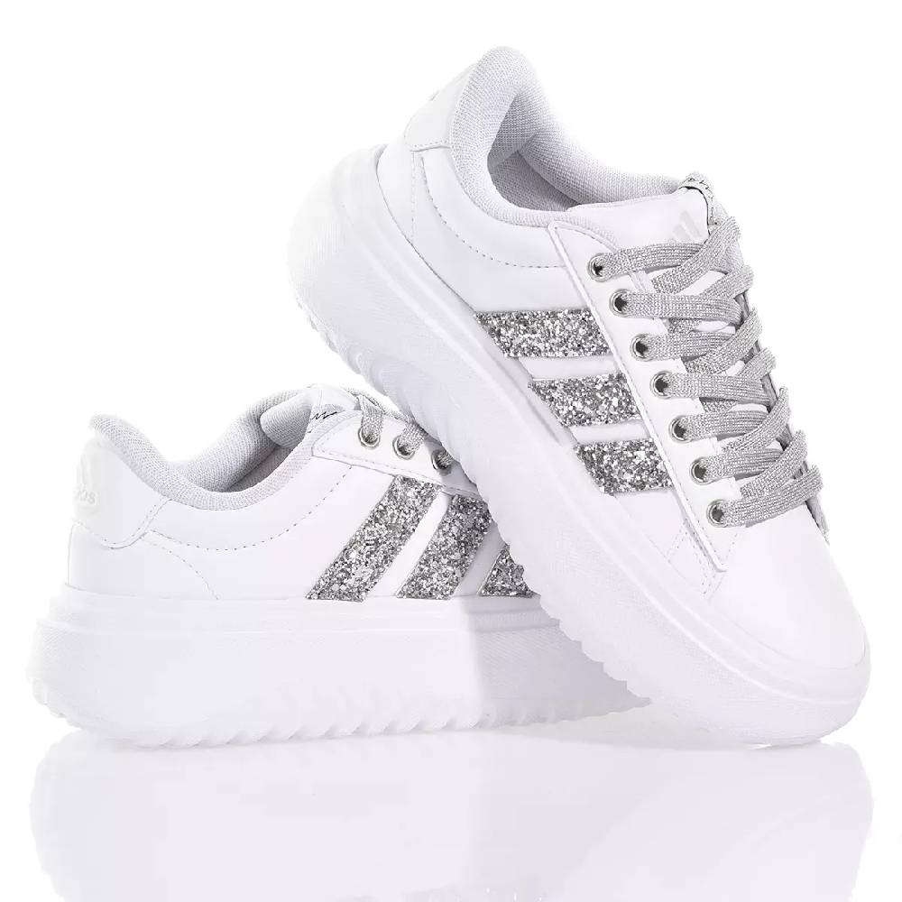 ADIDAS  Sneakers Adidas da Donna Piattaforma Bianco Argento in Eco-Pelle Spedizione Gratuita