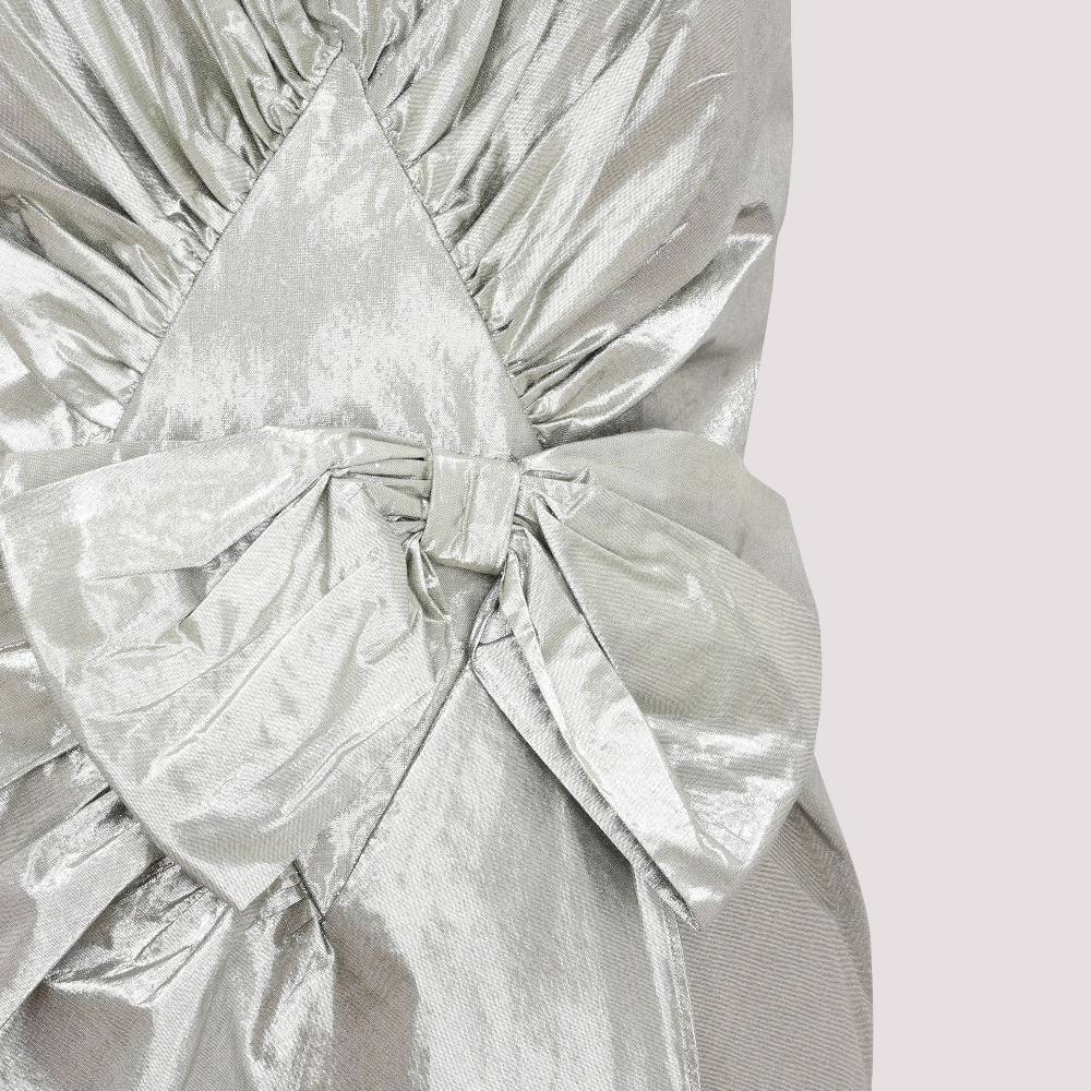 MAISON MARGIELA  Abito Midi Maison Margiela in Cotone Metallizzato Argento Pezzi Unici