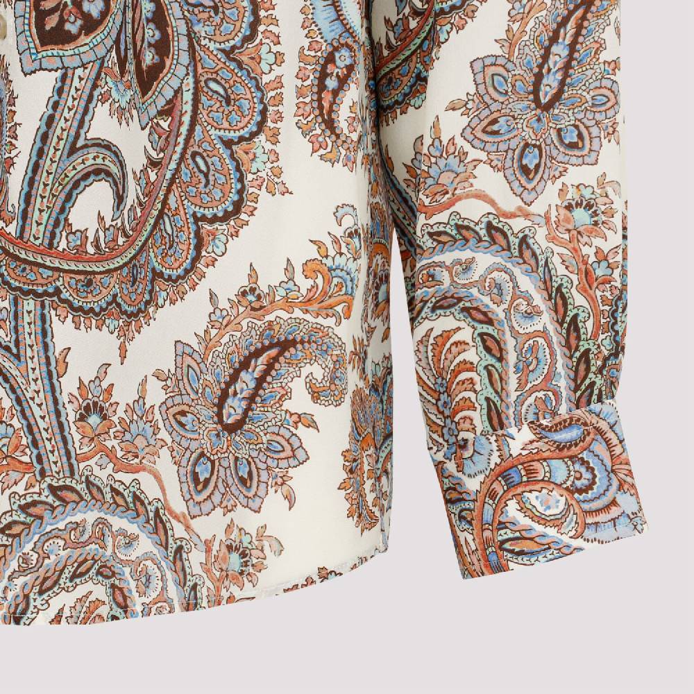 ETRO  Camicia Uomo ETRO Seta Bianca con Paisley Consegna Veloce