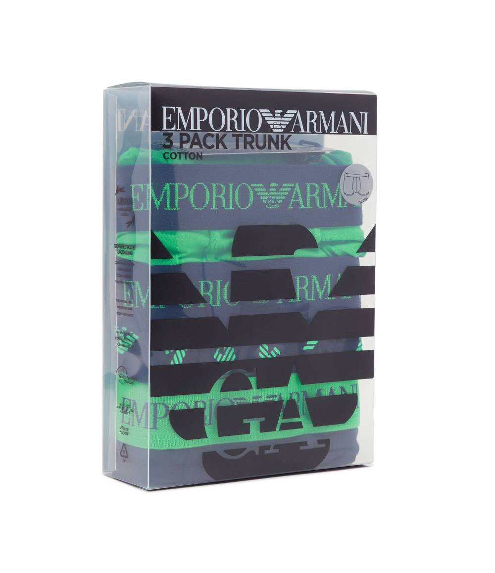 EMPORIO ARMANI  Pack da 3 Boxer Emporio Armani Uomo in Cotone Multicolore In Saldo
