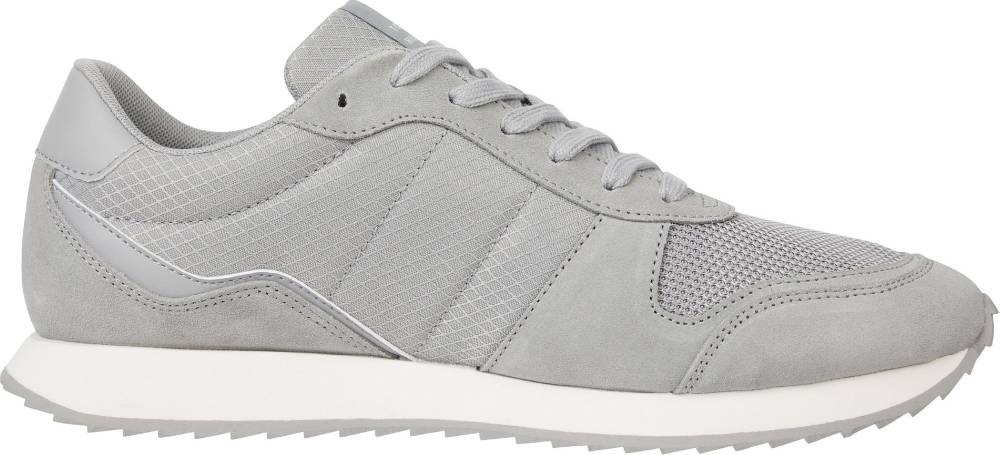 TOMMY JEANS  Sneakers Grigie Uomo in Pelle e Tessuto Tommy Jeans Nuova