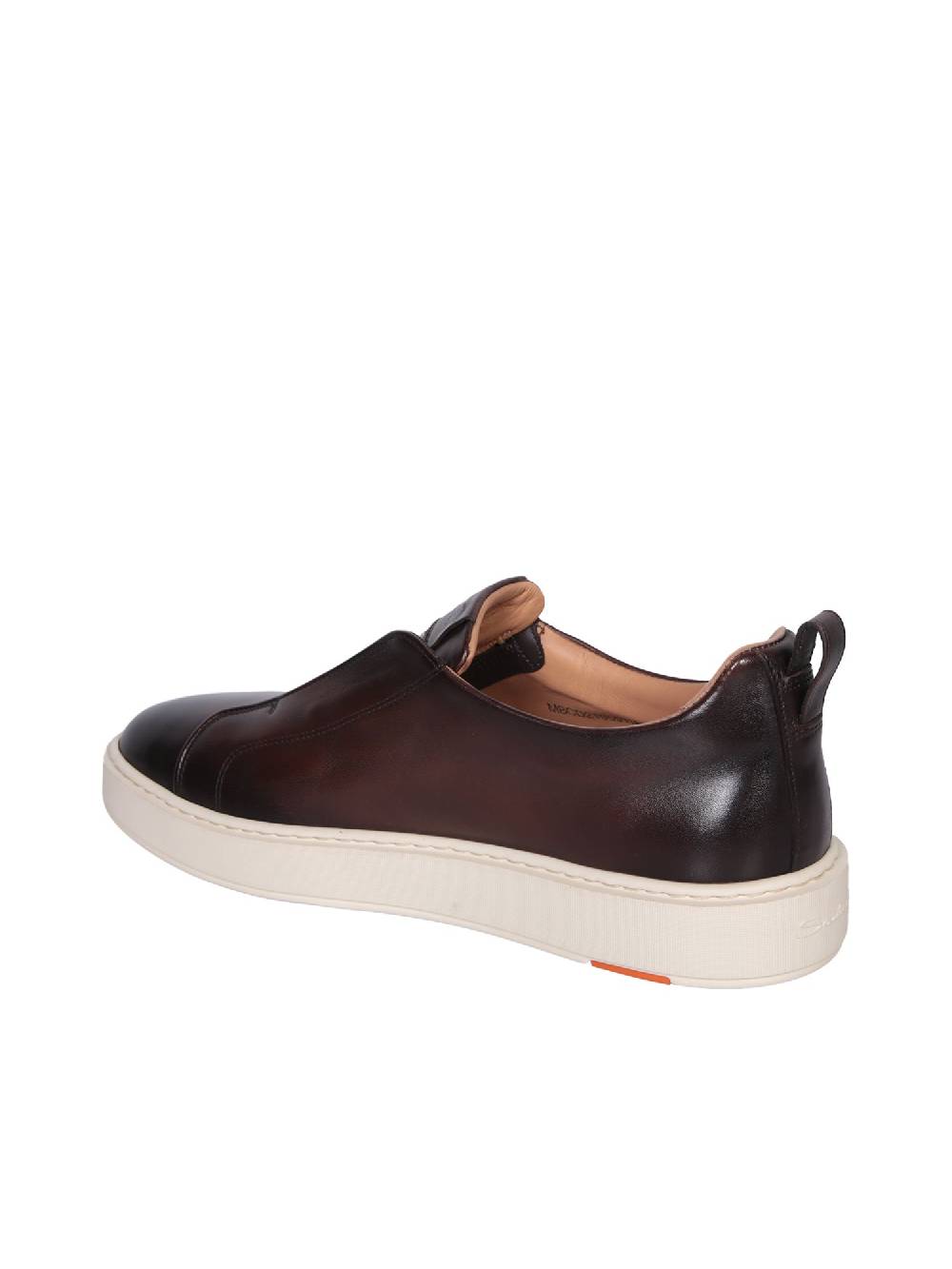 SANTONI  Sneakers in Pelle Marrone Uomo SANTONI Consegna Veloce