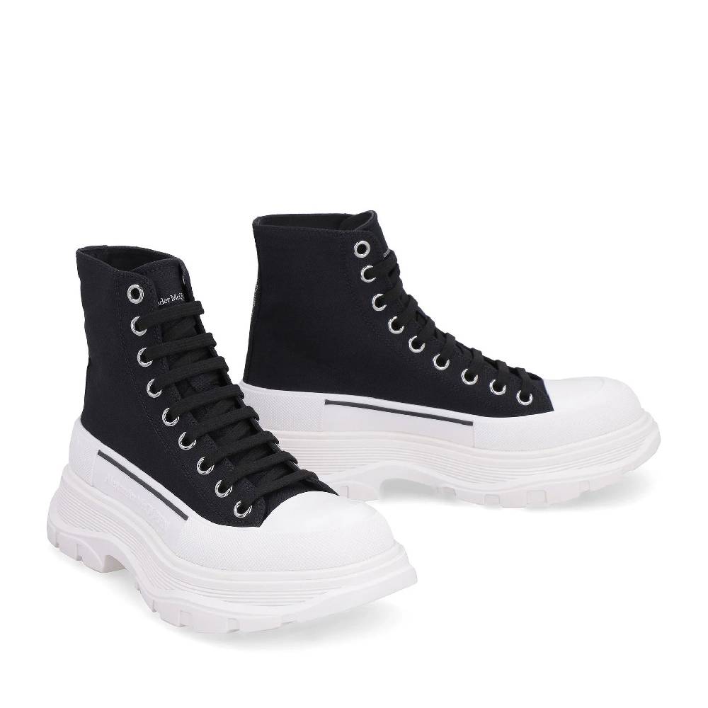 ALEXANDER MCQUEEN  Sneakers Alte in Tela Nere Alexander McQueen Treadslick Online