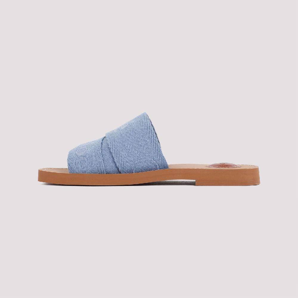 CHLOÉ  Stivaletti Bassi Chloé in Lino Blu Woody Negozio
