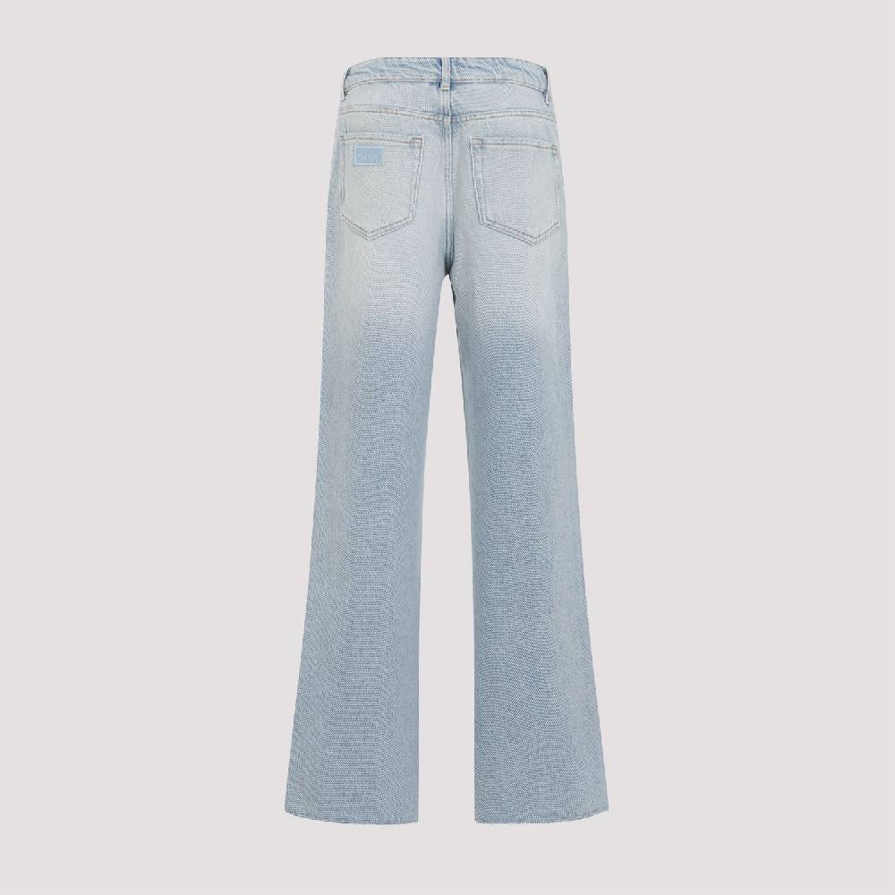 GANNI  Jeans GANNI in Cotone Biologico a Vita Alta - Azzurro Chiaro Nuova