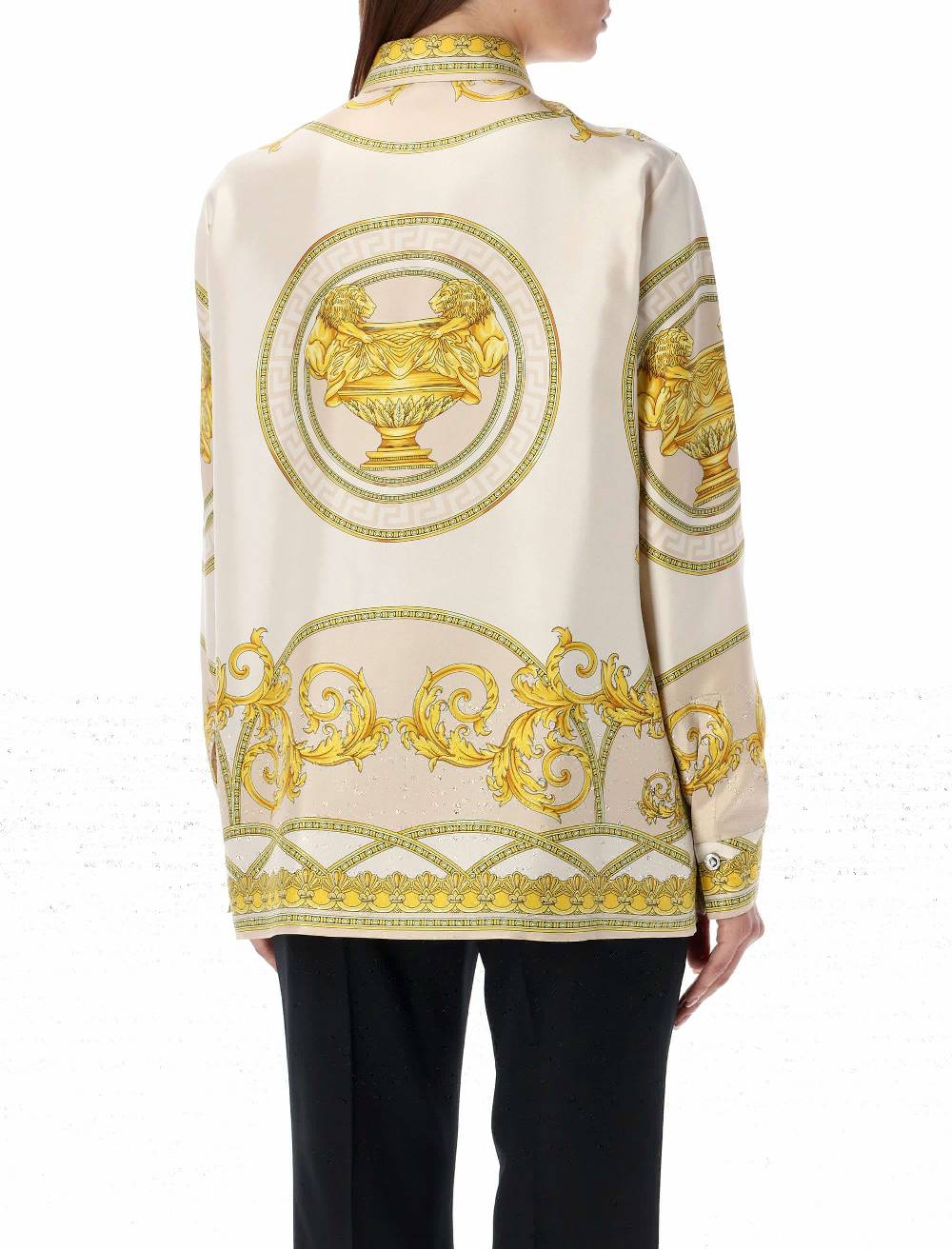 VERSACE  Camicia in Seta Beige Versace Coupe de Deaux - Abbigliamento Donna Italy