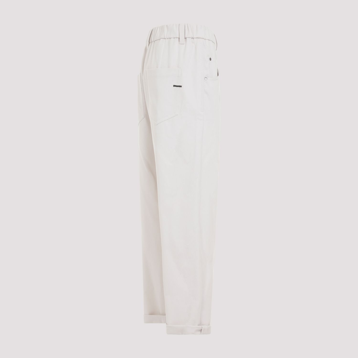 BRUNELLO CUCINELLI  Pantaloni in Cotone Elasticizzato Brunello Cucinelli - Color Carne In Linea