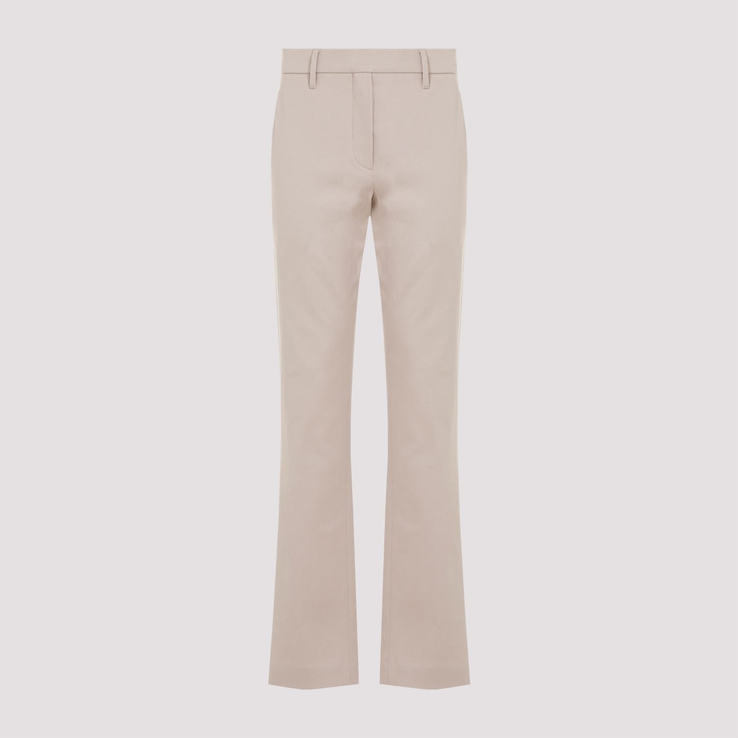 BRUNELLO CUCINELLI  Pantaloni in Cotone Sabbia con Dettaglio Monili Brunello Cucinelli Promozione