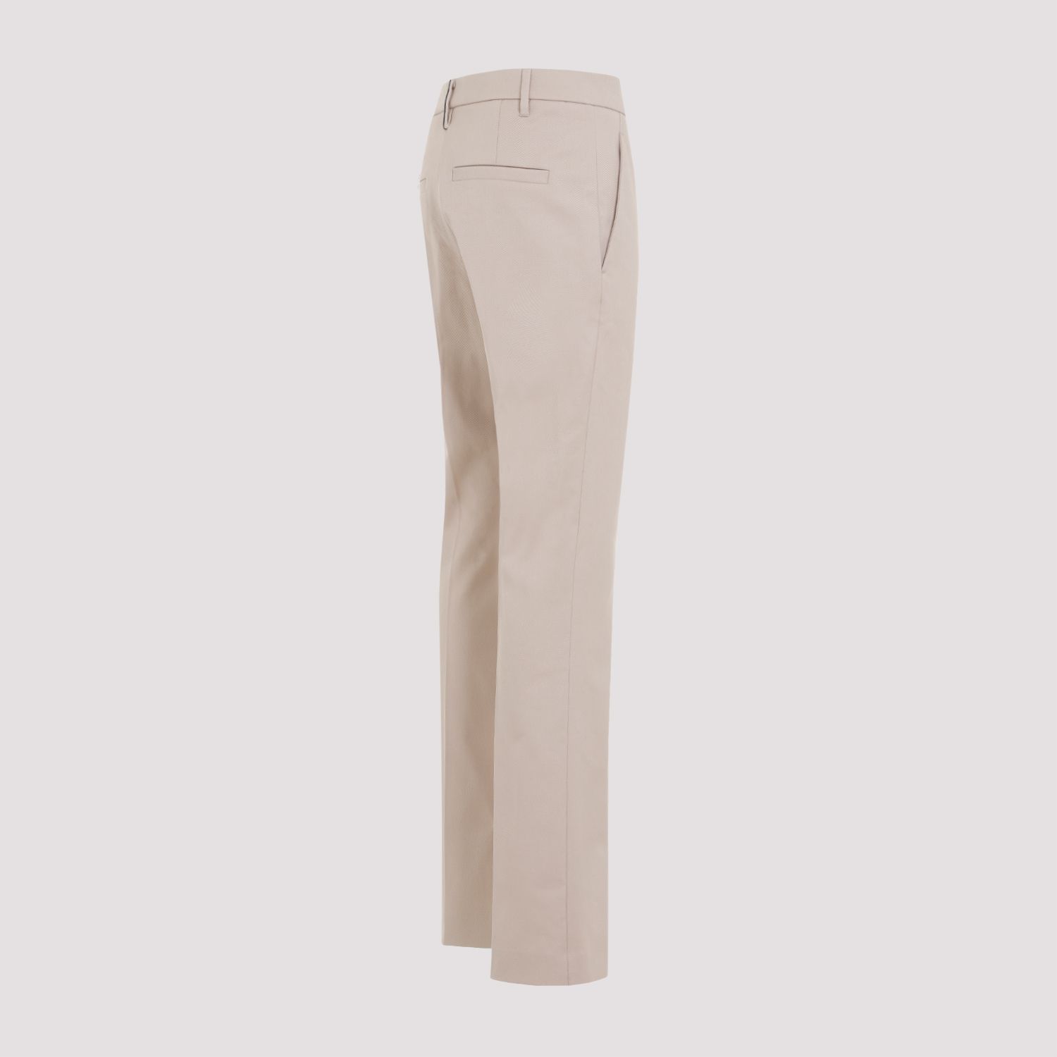 BRUNELLO CUCINELLI  Pantaloni in Cotone Sabbia con Dettaglio Monili Brunello Cucinelli Promozione