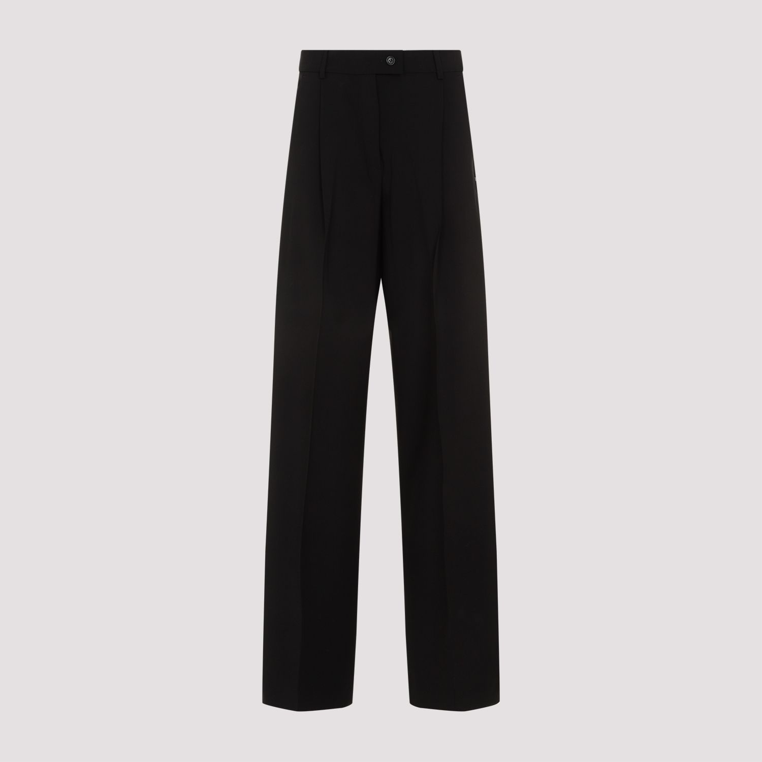 SPORTMAX  Pantaloni Sportmax Ampia Gamba Lana Vergine Nero Soddisfazione Garantita