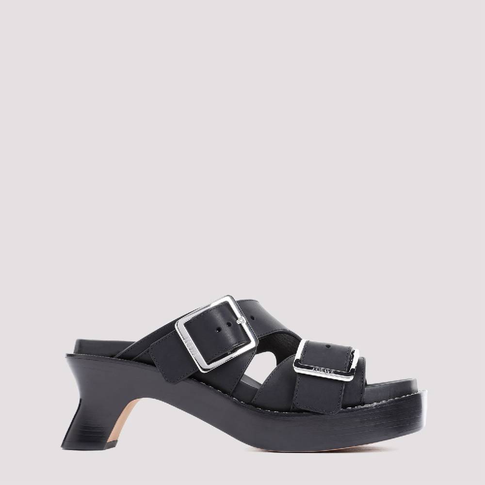 LOEWE  Stivaletti LOEWE in Pelle Nera con Tacco 7cm Qualità Garantita
