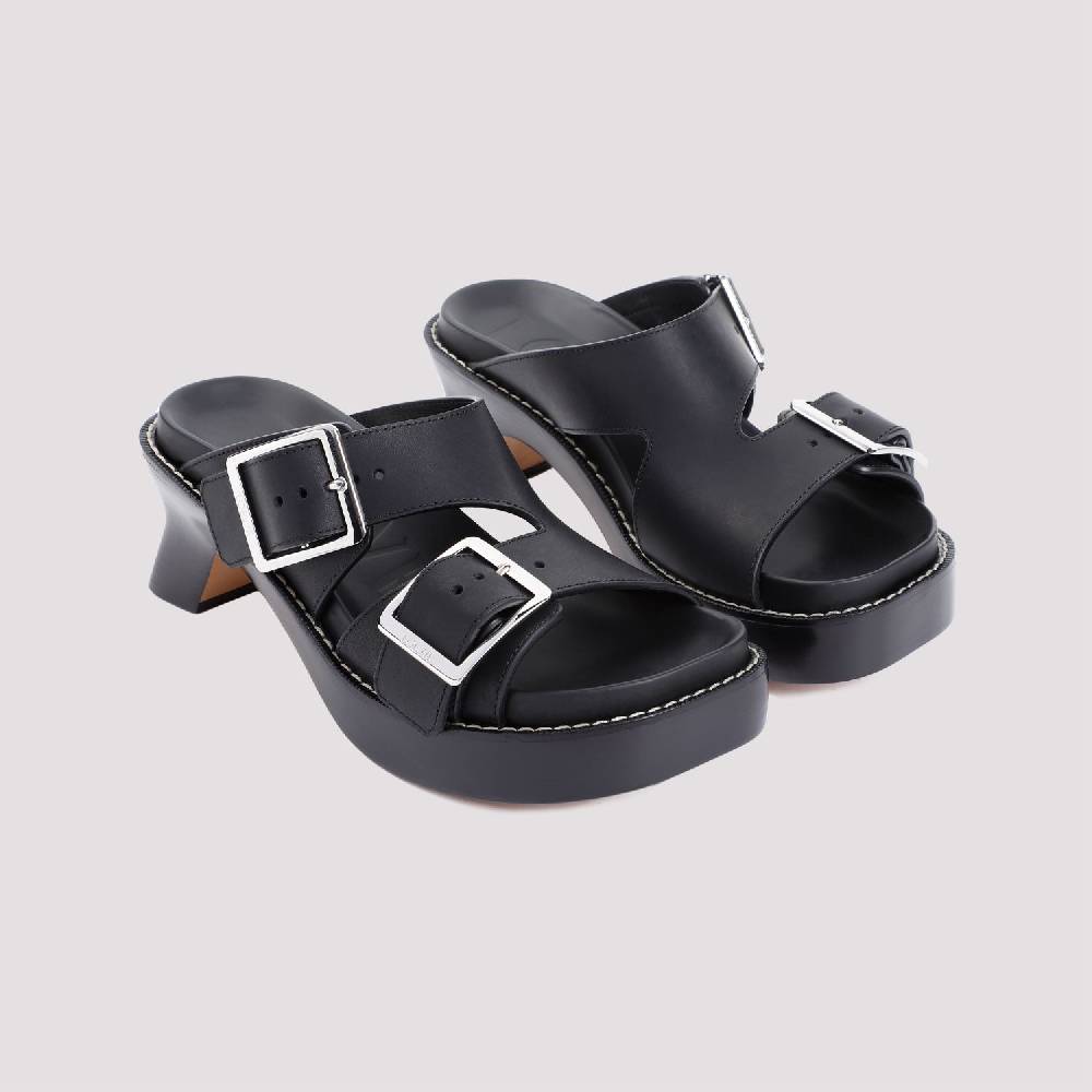 LOEWE  Stivaletti LOEWE in Pelle Nera con Tacco 7cm Qualità Garantita