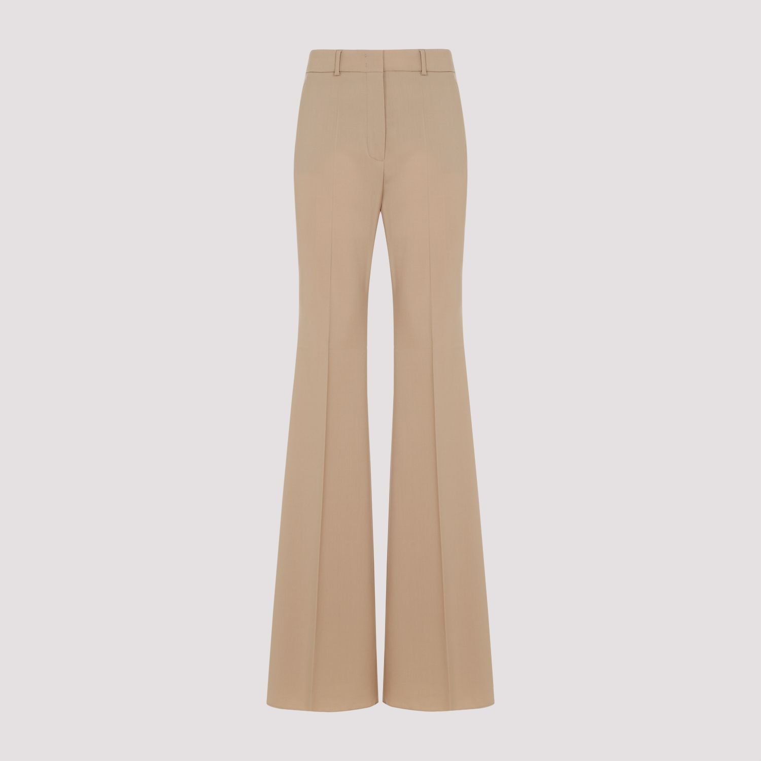 SPORTMAX  Pantaloni Svasati in Lana Vergine Beige Sportmax da Donna Acquista Ora